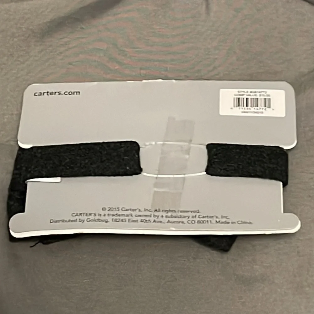 CARTER’S Gray Bowtie Adjustable with velcro closure